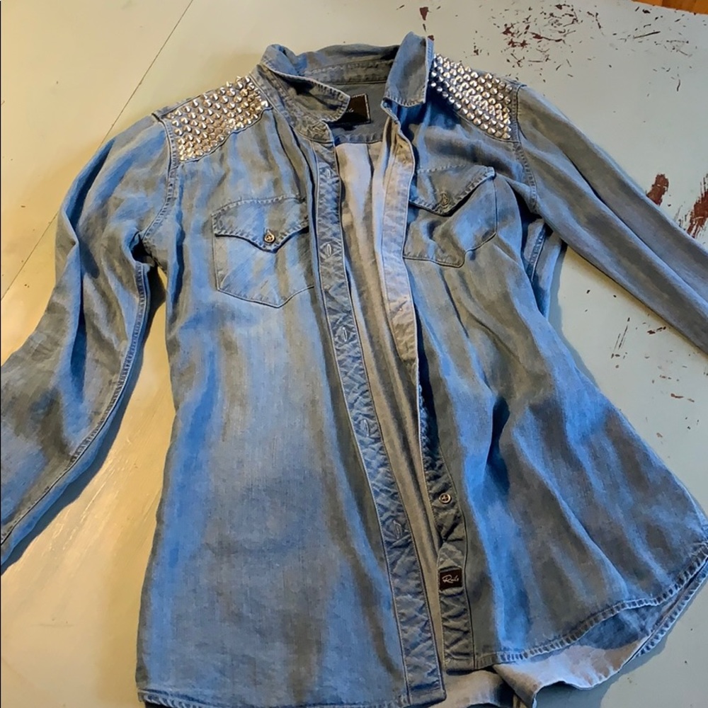 Studded Denim shirt or cover up